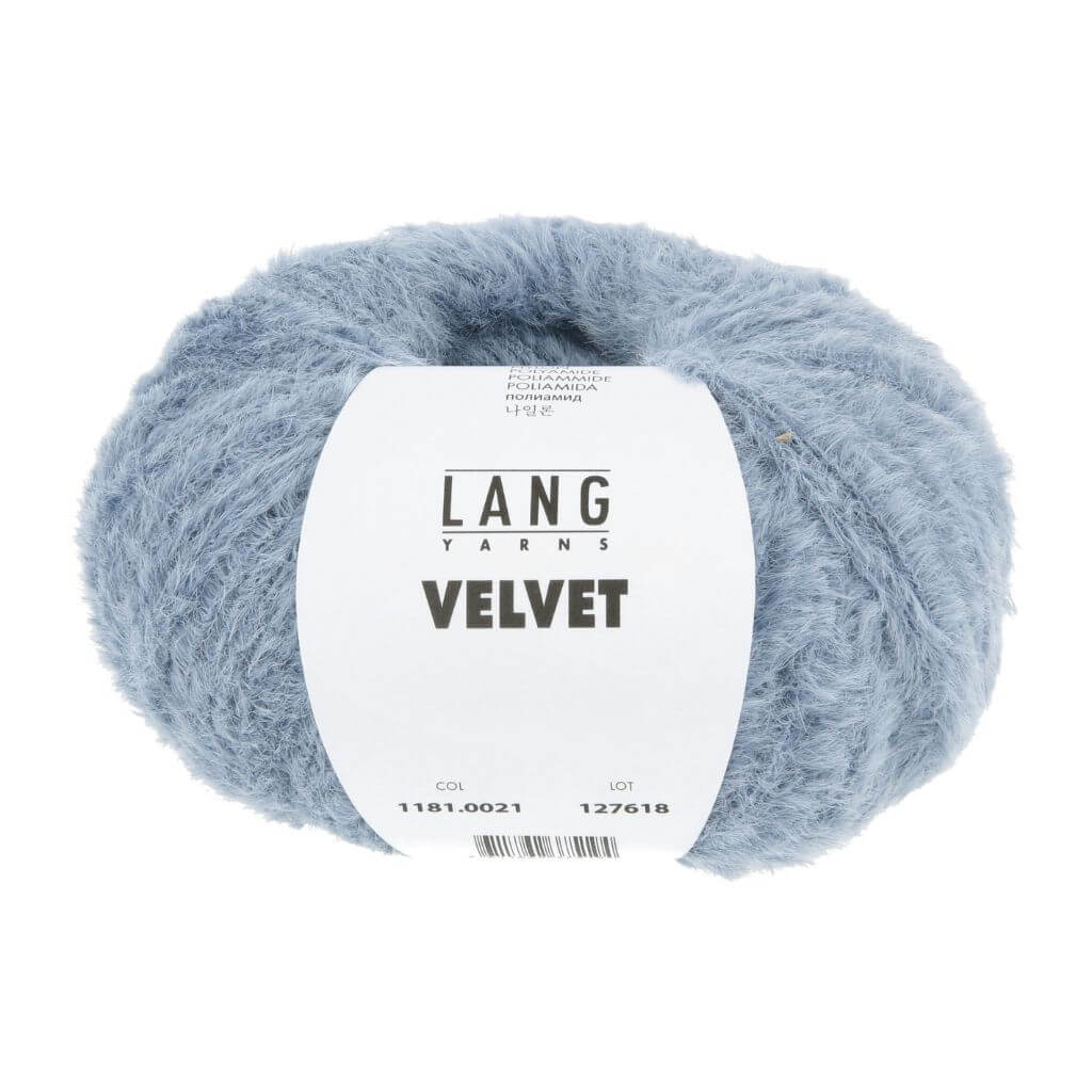 Lang Yarns Velvet, Farbe 021 Hellblau – Synthetik und Viskose bei Lieblingsgarn
