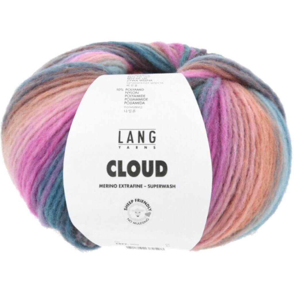 Lang Yarns 032 - Pink/Eisblau/Petrol/Violett Lang Yarns Cloud Lieblingsgarn