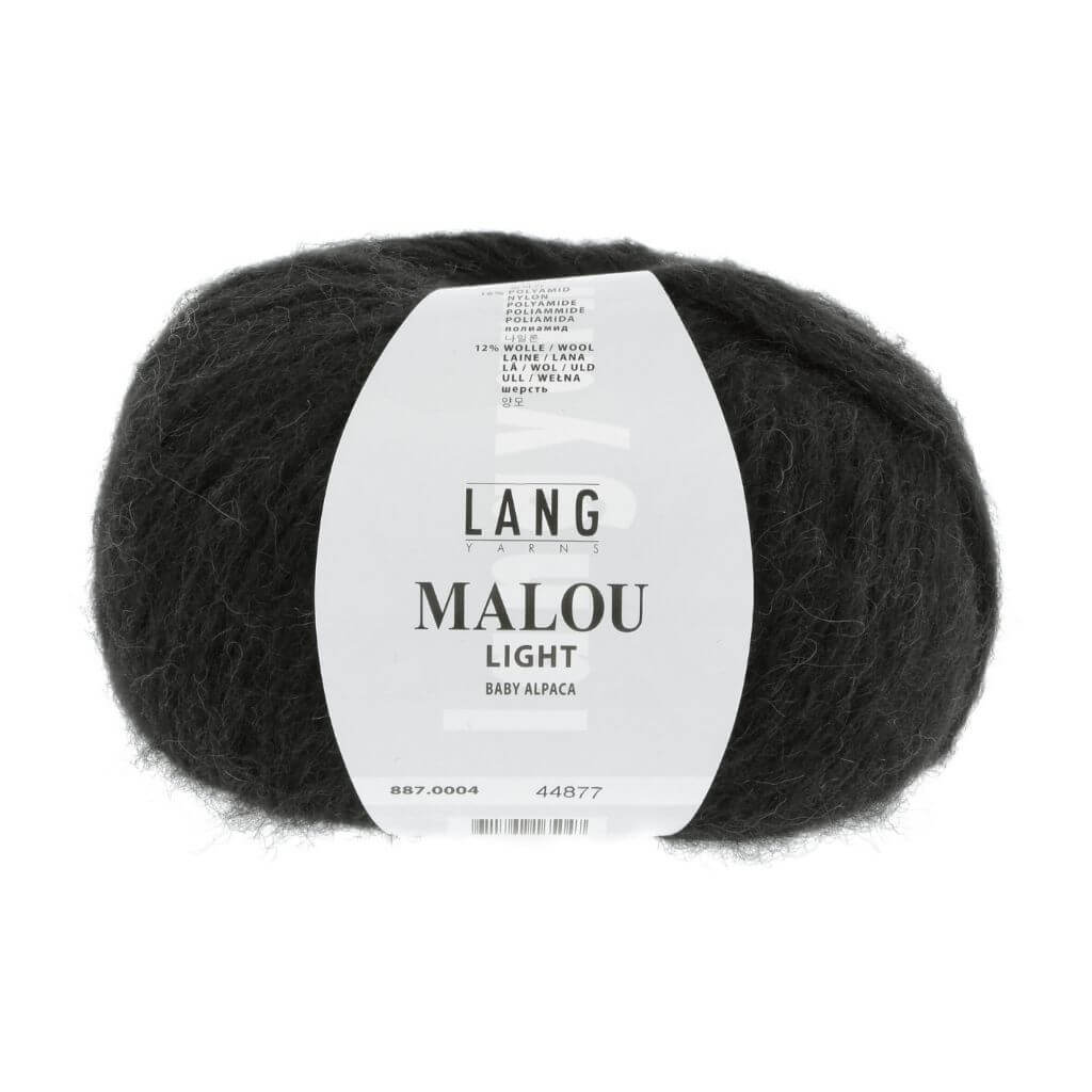 Lang Yarns Malou Light, Farbe 4 Schwarz – Alpaka, Merino und Synthetik bei Lieblingsgarn