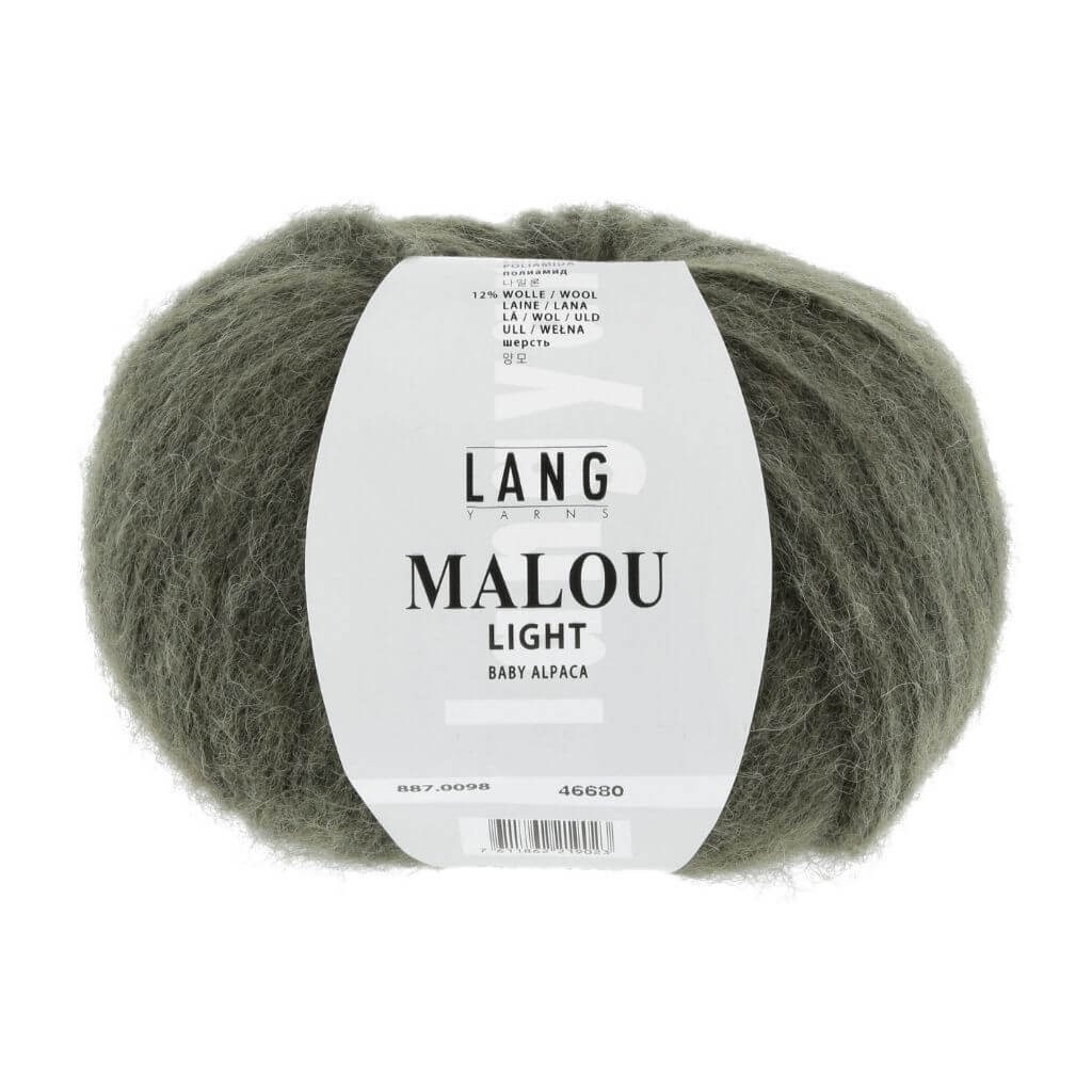 Lang Yarns Malou Light, Farbe 98 Olive – Alpaka, Merino und Synthetik bei Lieblingsgarn