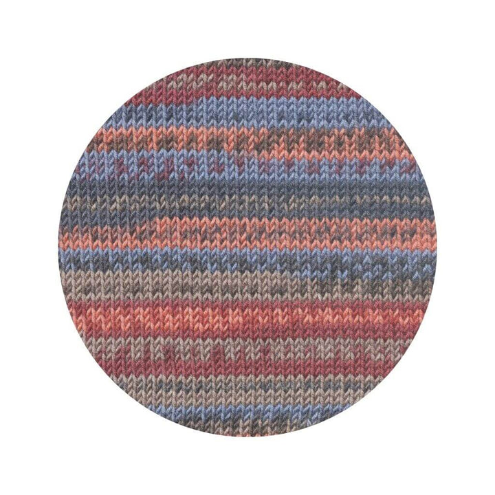 Lang Yarns Merino 120 Color, Farbe 002 Blau/Weinrot/Braun/Lachs – Merino und Schurwolle bei Lieblingsgarn