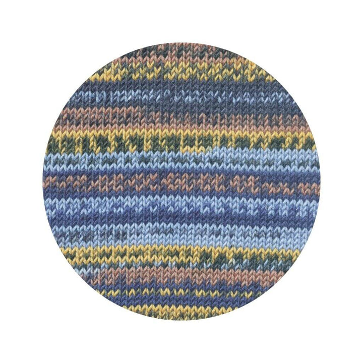Lang Yarns Merino 120 Color, Farbe 006 Hellblau/Gelb/Braun/Dunkelblau – Merino und Schurwolle bei Lieblingsgarn