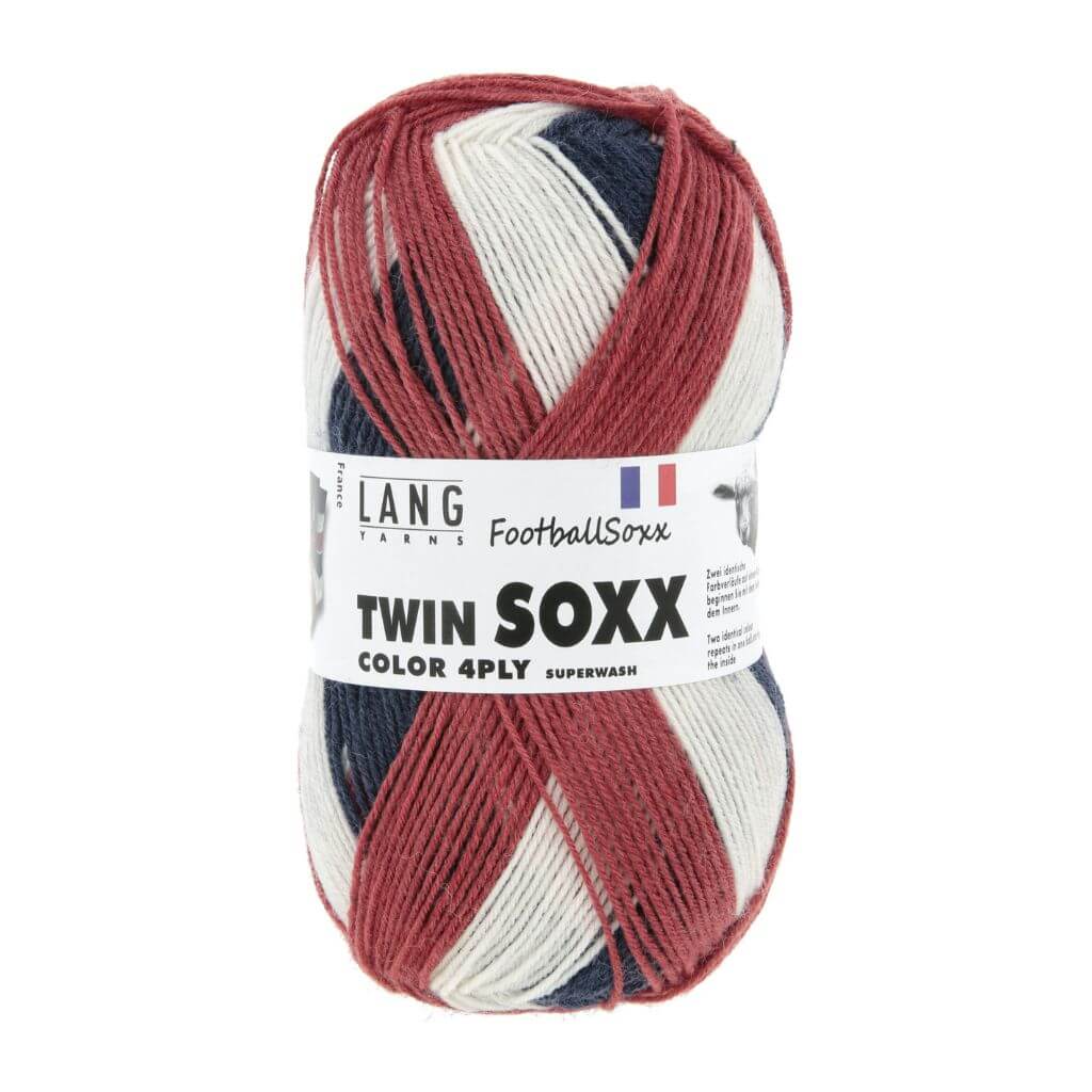 Lang Yarns 597 - Blau/Weiss/Rot 1158 Frankreich Lang Yarns Twin Soxx 4-Fach bei bei bei bei Lieblingsgarn