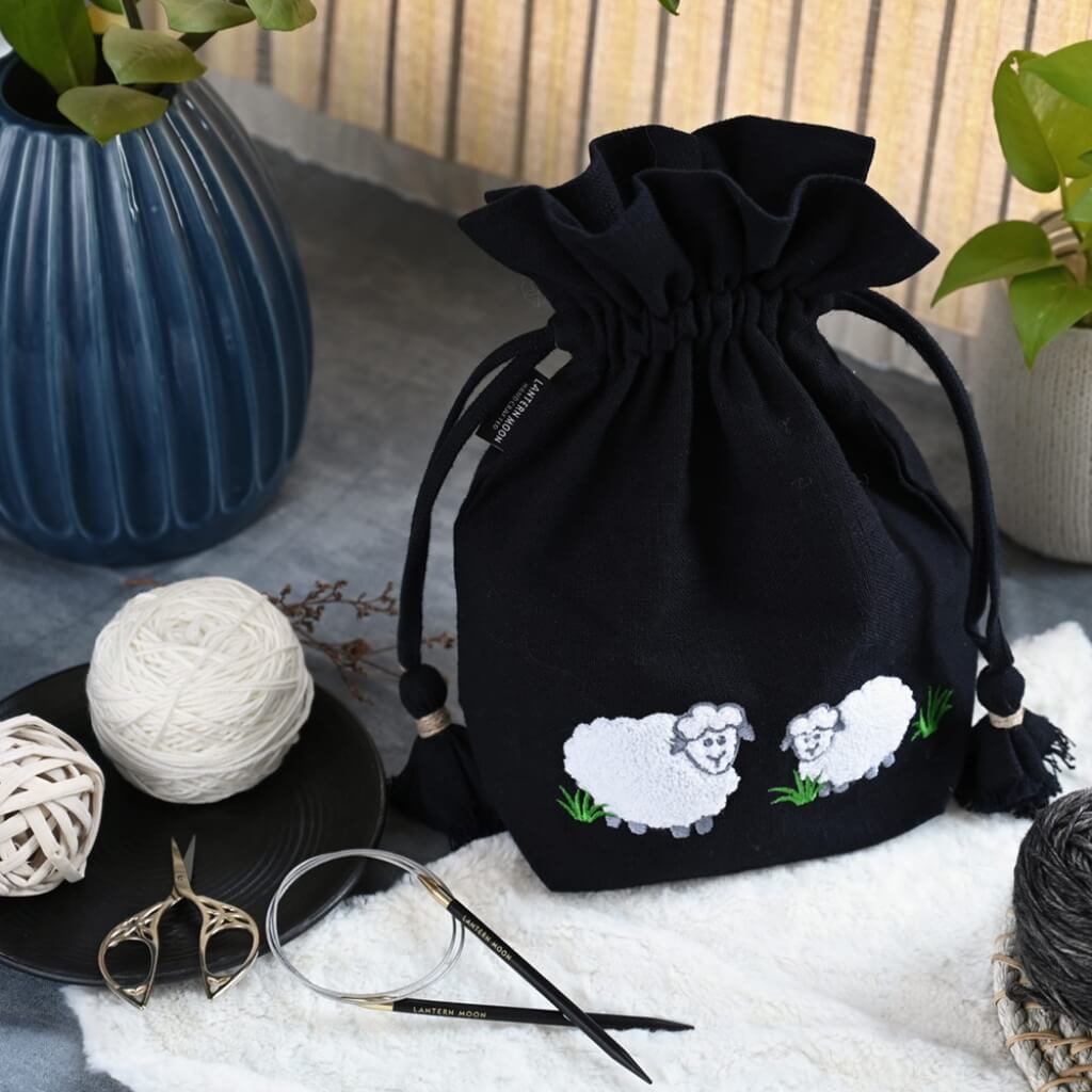 Lantern Moon natural white Lantern Moon Beutel mit Kordelzug bei bei bei bei Lieblingsgarn