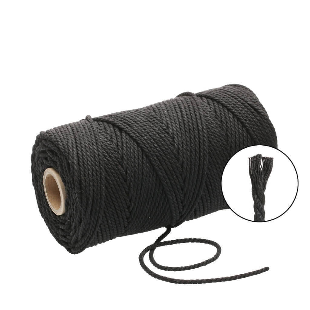 Lieblingsgarn Makramee Black Filani Lieblingsgarn - Makramee Garn 3 mm x 120 m gedreht Lieblingsgarn