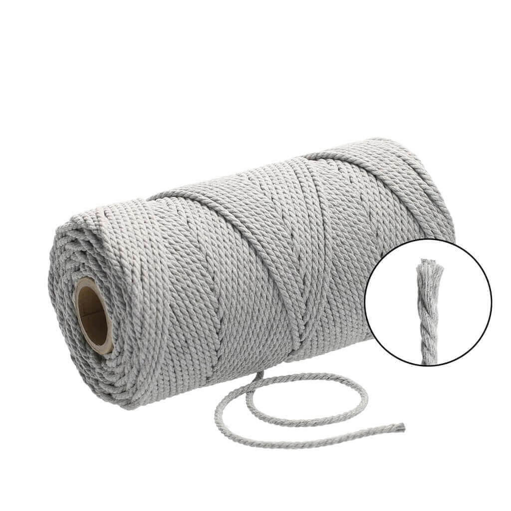 Lieblingsgarn Makramee Light Grey Filani Lieblingsgarn - Makramee Garn 3 mm x 120 m gedreht Lieblingsgarn