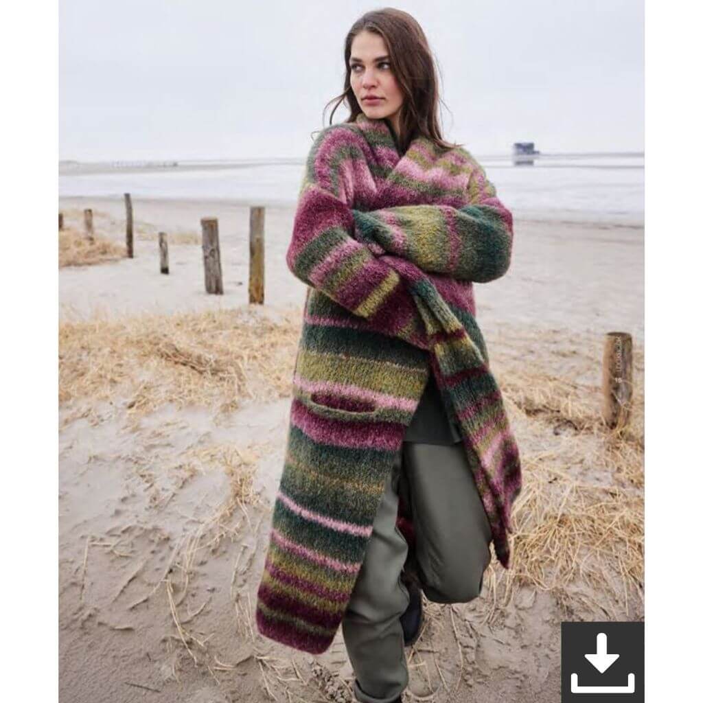 Lana Grossa Pattern Kuscheliger Mantel Strickanleitung - Lana Grossa (PDF) bei bei bei bei bei bei bei Lieblingsgarn