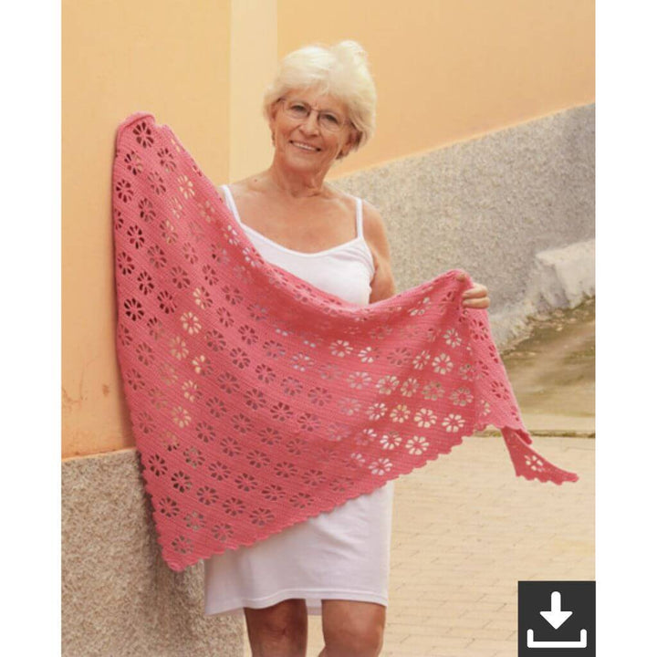 Drops Design Pattern Tuch Marion´s Garden Häkelset - Drops (PDF) bei bei bei bei Lieblingsgarn