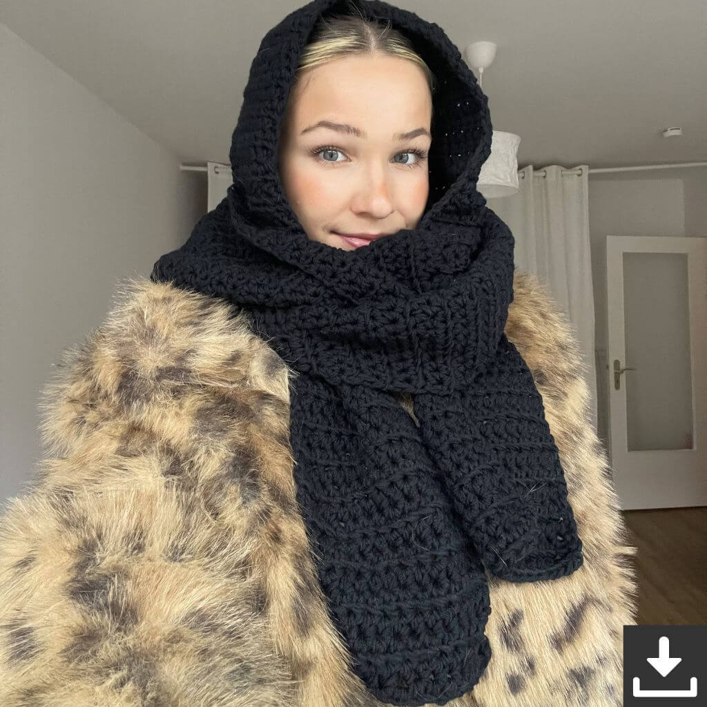 Marta Pattern Kapuzenschal Häkelanleitung - Marta x Lieblingsgarn (PDF) bei bei bei bei bei bei bei Lieblingsgarn