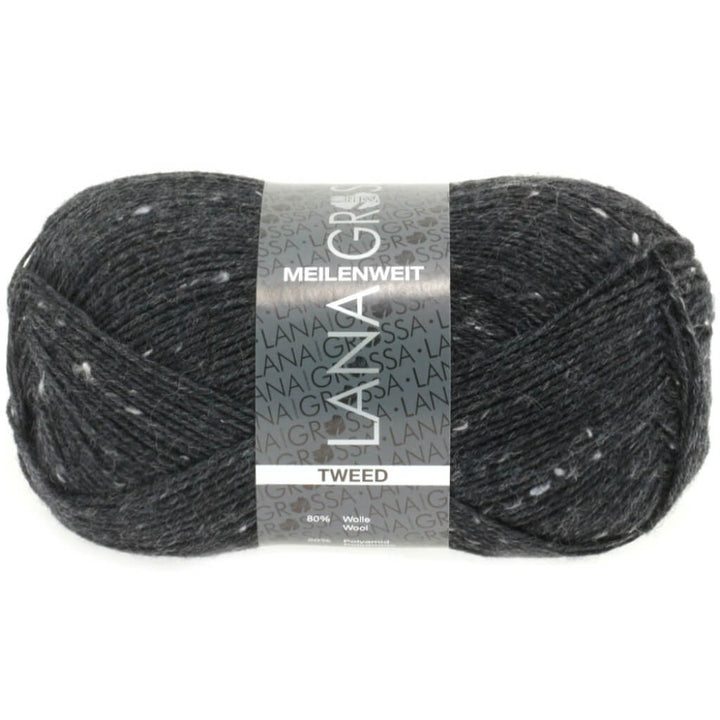 Lana Grossa Meilenweit 100 Tweed, Farbe 107 Anthrazit – Polyamid und Schurwolle bei Lieblingsgarn