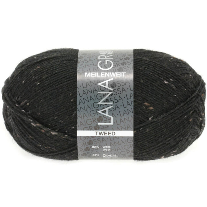 Lana Grossa Meilenweit 100 Tweed, Farbe 126 Schwarz – Polyamid und Schurwolle bei Lieblingsgarn