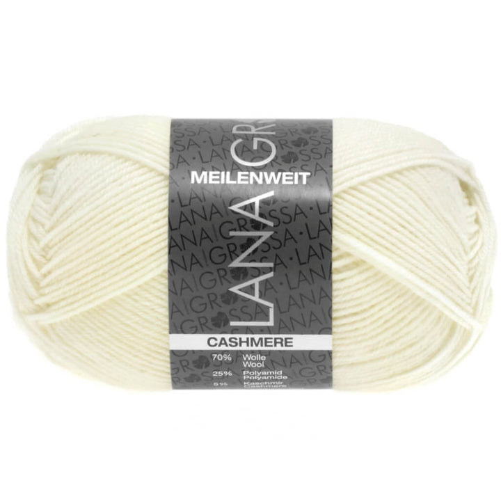 Lana Grossa 01 - Weiß Lana Grossa Meilenweit 50 Cashmere Lieblingsgarn