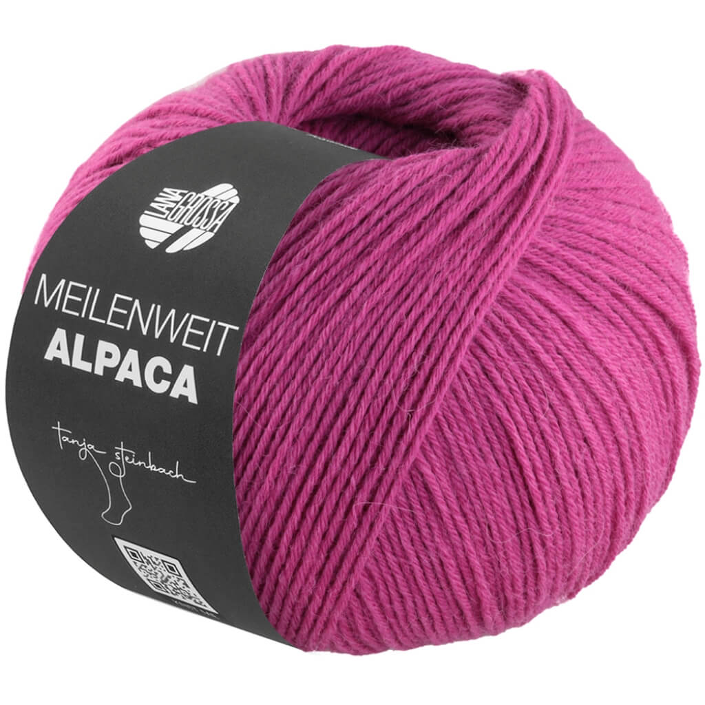 Lana Grossa Meilenweit 6-fach Alpaca Uni, Farbe 1004 Fuchsia – Alpaka, Schurwolle und Synthetik bei Lieblingsgarn