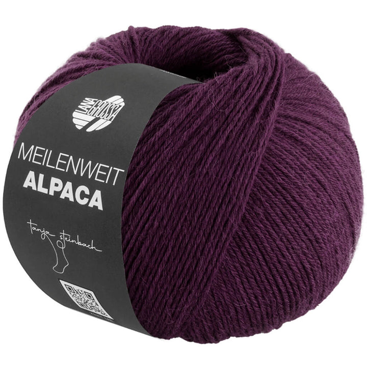 Lana Grossa Meilenweit 6-fach Alpaca Uni, Farbe 1007 Dunkelbordeaux – Alpaka, Schurwolle und Synthetik bei Lieblingsgarn