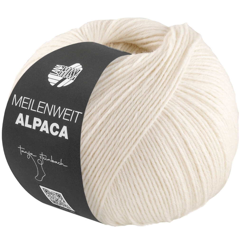 Lana Grossa 1009 - Creme Lana Grossa Meilenweit 6-fach Alpaca Uni bei bei bei bei bei bei bei bei Lieblingsgarn