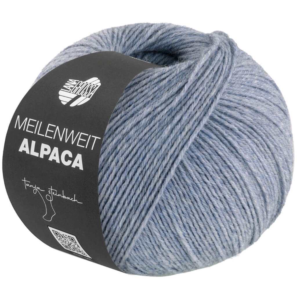 Lana Grossa Meilenweit 6-fach Alpaca Uni, Farbe 1012 Graublau – Alpaka, Schurwolle und Synthetik bei Lieblingsgarn