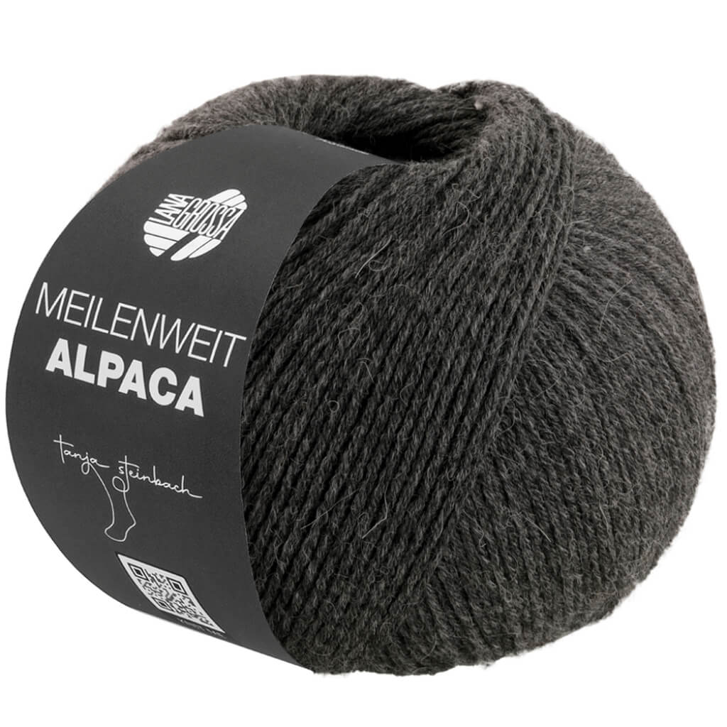 Lana Grossa Meilenweit 6-fach Alpaca Uni, Farbe 1015 Anthrazit – Alpaka, Schurwolle und Synthetik bei Lieblingsgarn