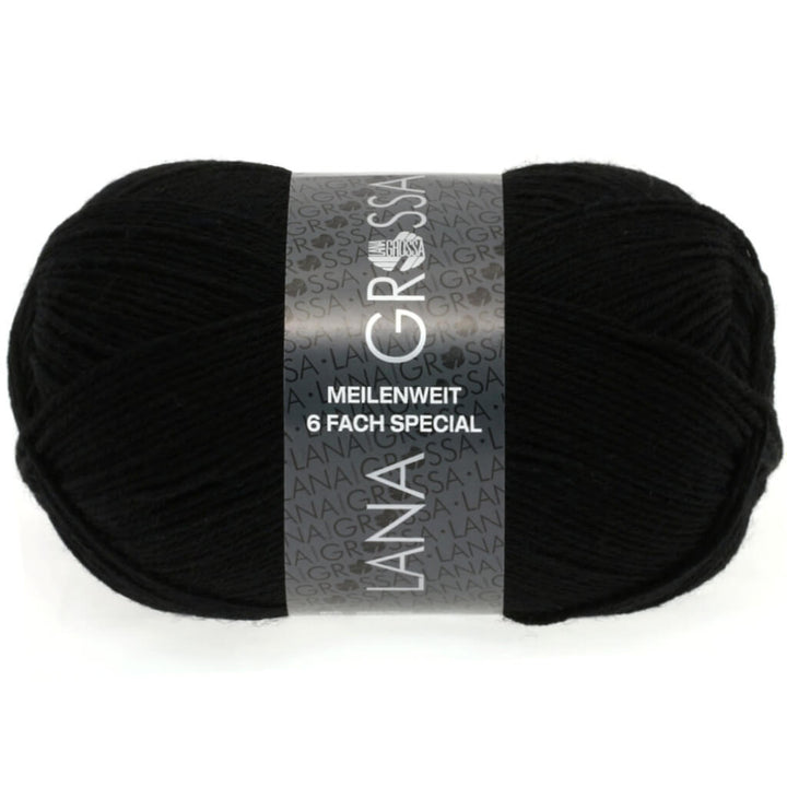 Lana Grossa 8814 - Schwarz Lana Grossa Meilenweit 6-fach 150 Unito Lieblingsgarn