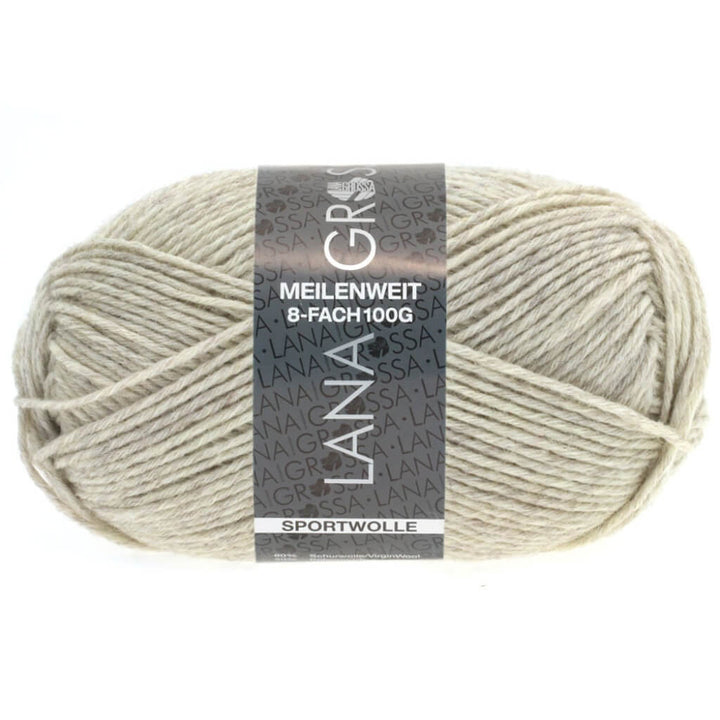 Lana Grossa Meilenweit 8-fach Mélange, Farbe 9661 Beige – Polyamid und Schurwolle bei Lieblingsgarn