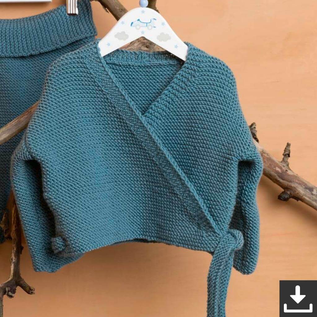Lang Yarns Pattern Baby-Wickeljacke im Kraus-Rechts-Muster Strickanleitung - Lang Yarns (PDF) bei bei bei bei Lieblingsgarn