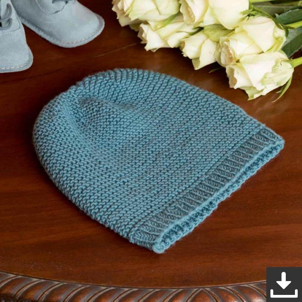 Lang Yarns Pattern Babymütze im Kraus-Rechts-Muster Strickanleitung - Lang Yarns (PDF) bei bei bei bei Lieblingsgarn