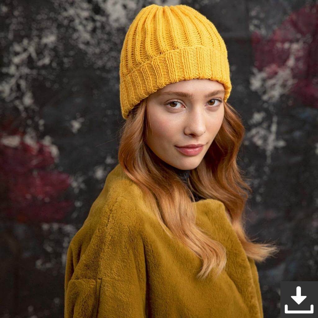 Lang Yarns Pattern Mütze mit Rippenmuster Strickanleitung - Lang Yarns (PDF) bei bei bei bei Lieblingsgarn