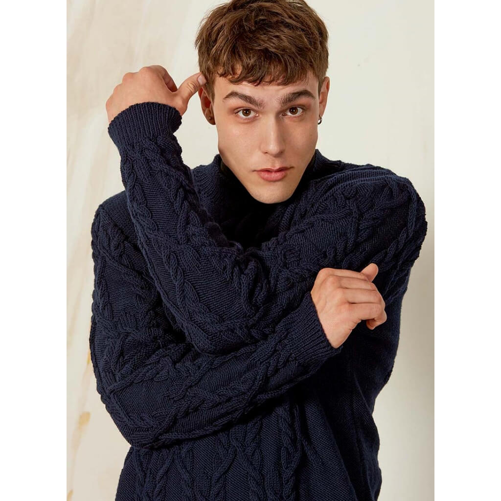 Lang Yarns Pattern Herren Pullover mit Zopfstrickmuster Strickanleitung - Lang Yarns (PDF) bei bei bei bei Lieblingsgarn