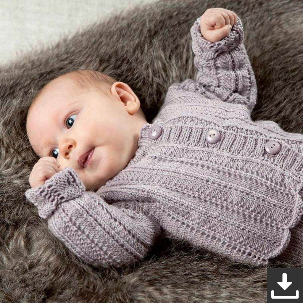 Lang Yarns Pattern Babyjacke mit Ajourmuster Strickanleitung - Lang Yarns (PDF) bei bei bei bei Lieblingsgarn