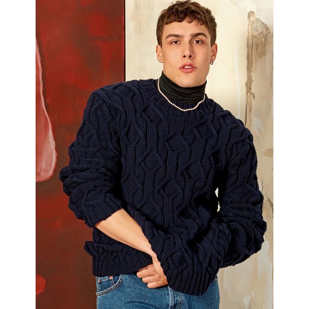 Lang Yarns Pattern Herren Pullover mit Strukturmuster Strickanleitung - Lang Yarns (PDF) bei bei bei bei Lieblingsgarn