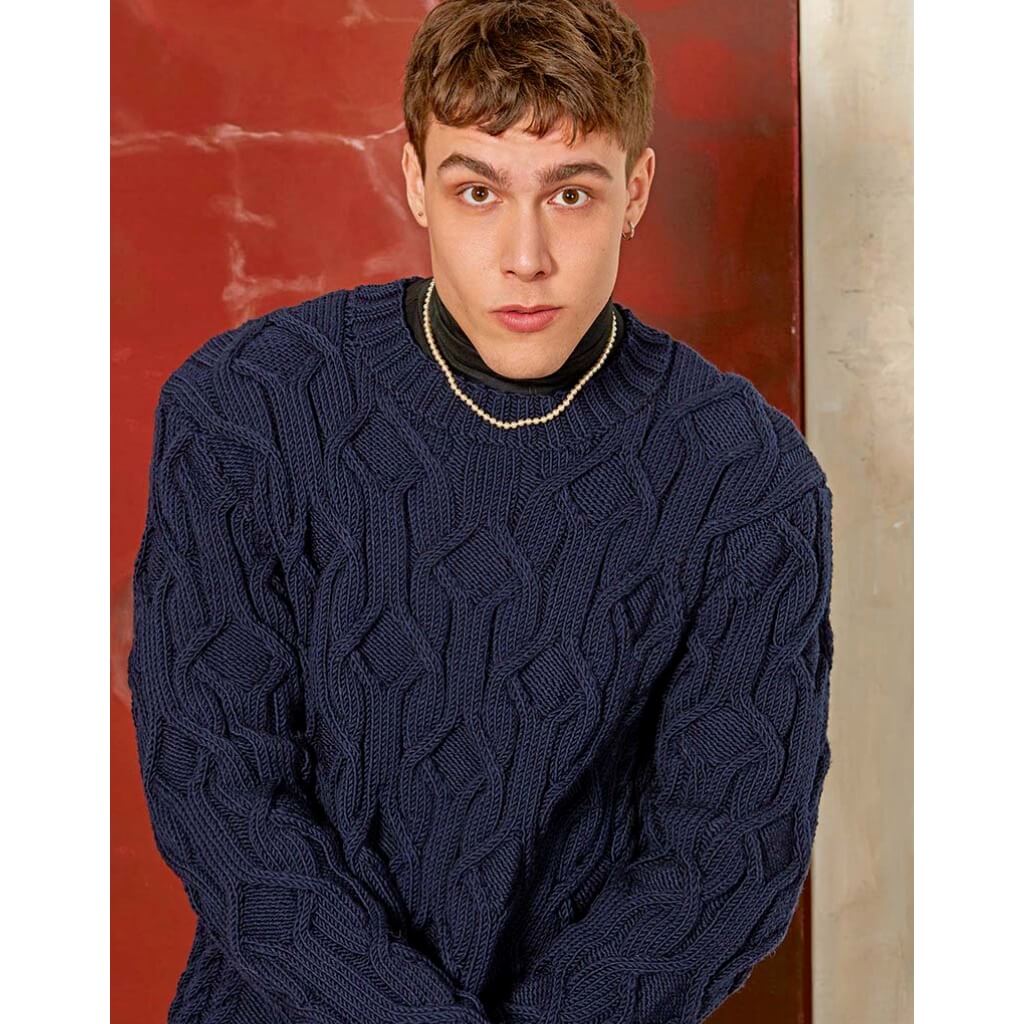 Lang Yarns Pattern Herren Pullover mit Strukturmuster Strickanleitung - Lang Yarns (PDF) bei bei bei bei Lieblingsgarn