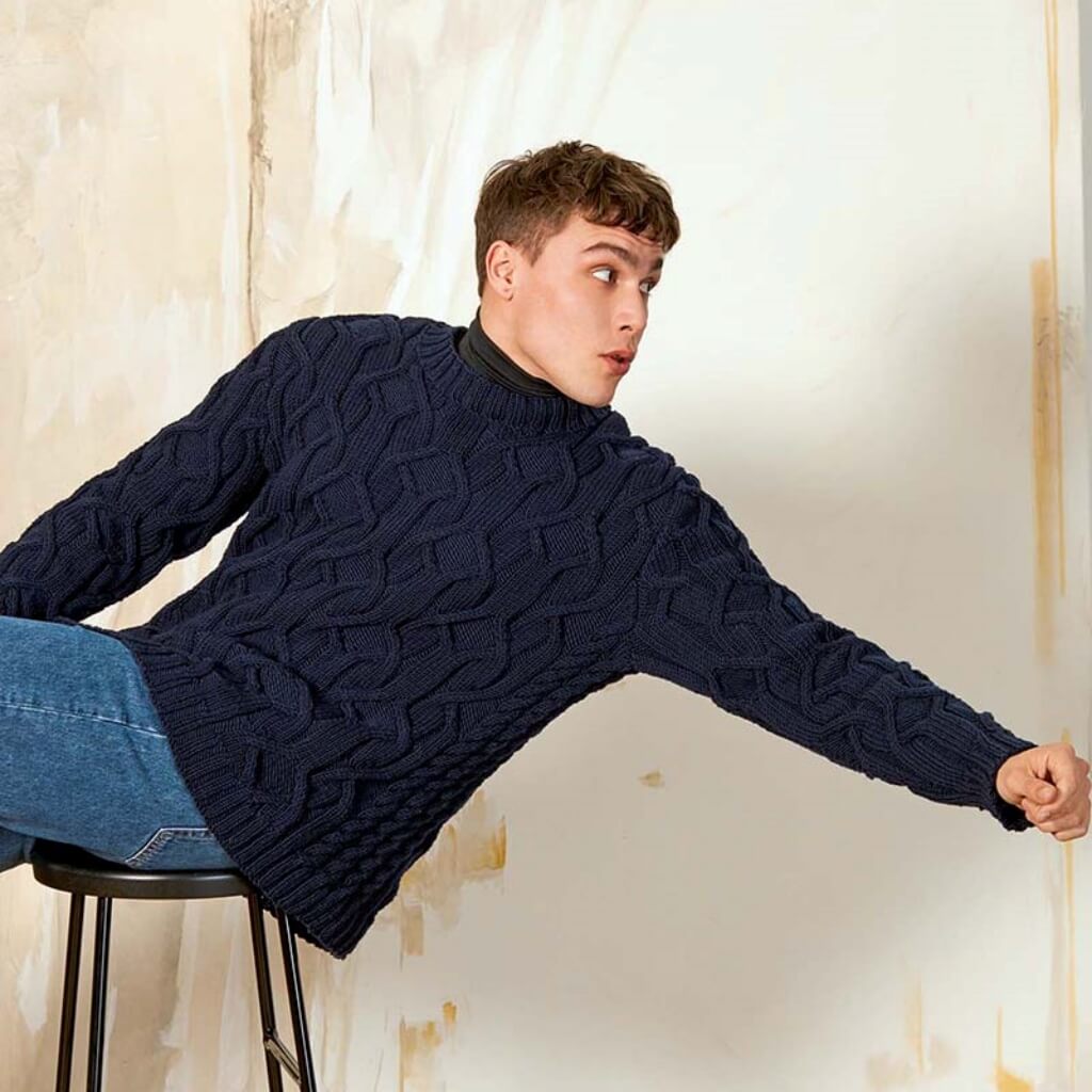 Lang Yarns Pattern Herren Pullover mit Strukturmuster Strickanleitung - Lang Yarns (PDF) bei bei bei bei Lieblingsgarn