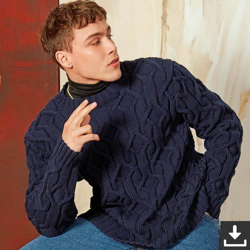 Lang Yarns Pattern Herren Pullover mit Strukturmuster Strickanleitung - Lang Yarns (PDF) bei bei bei bei Lieblingsgarn