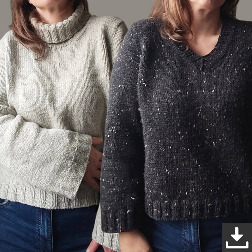 Miene Knits Pattern 2-in-1 Suna Sweater Strickanleitung - Miene Knits (PDF) bei bei bei bei Lieblingsgarn