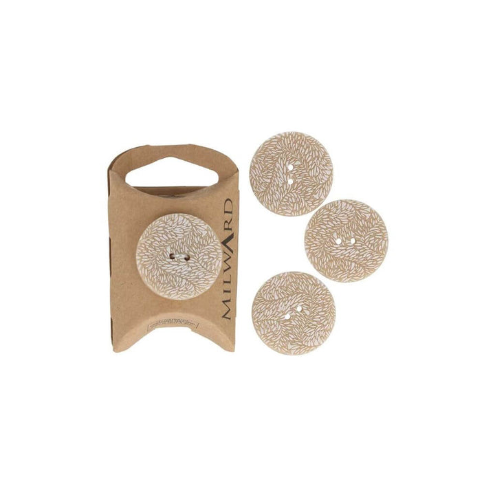 Milward Knopf 2-Loch Blätter 28mm weiß-beige 4 Stk. – Bild 2 von 3 bei bei bei bei Lieblingsgarn
