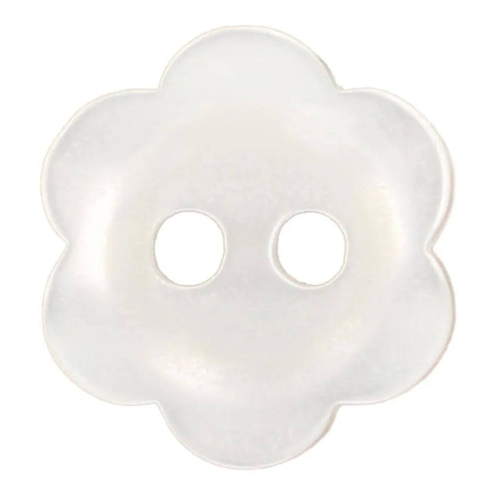 Milward Knopf 2-Loch Blume 13 mm, Farbe weiß – Kunststoff bei Lieblingsgarn