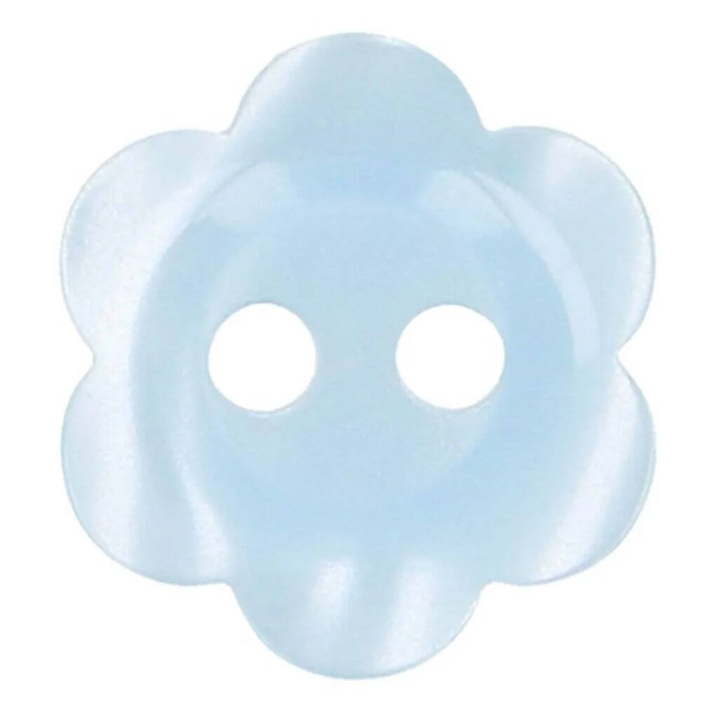 Milward Knopf 2-Loch Blume 13 mm, Farbe blau – Kunststoff bei Lieblingsgarn