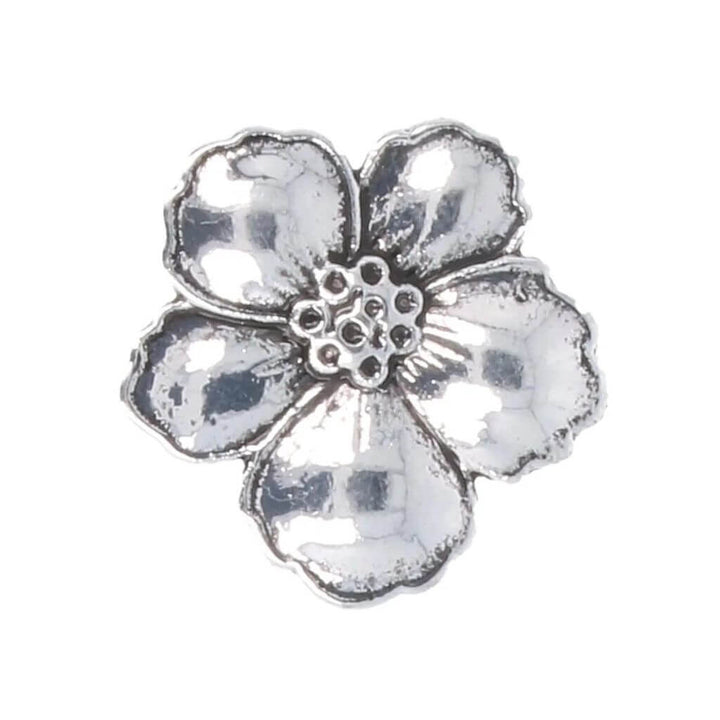Milward Knopf Blume Antik 15mm silber - 10Stk bei bei bei bei Lieblingsgarn
