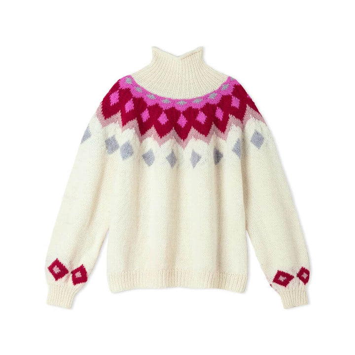 Rundpassenpullover mit Norwegermuster Modell 10 Strickanleitung - Lana Grossa (Heft)