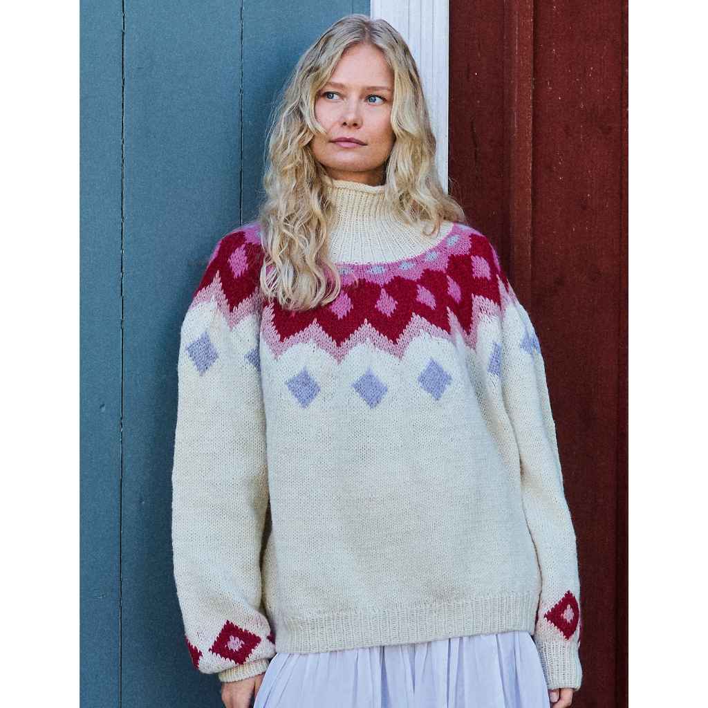 Rundpassenpullover mit Norwegermuster Modell 10 Strickanleitung - Lana Grossa (Heft)