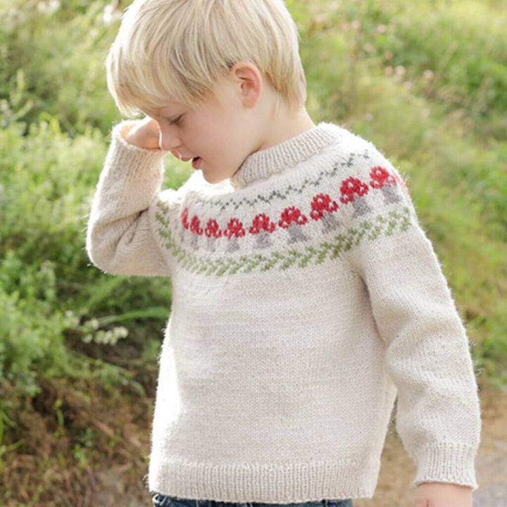 Drops Design Pattern Kinder Pullover Mushroom Season Sweater Strickset - Drops (PDF) bei bei bei bei bei bei Lieblingsgarn