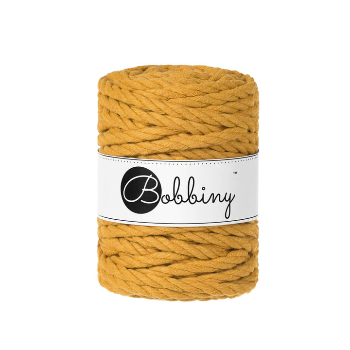 Bobbiny Makramee Garn 9 mm x 30 m gedreht, Farbe Mustard – Baumwolle bei Lieblingsgarn
