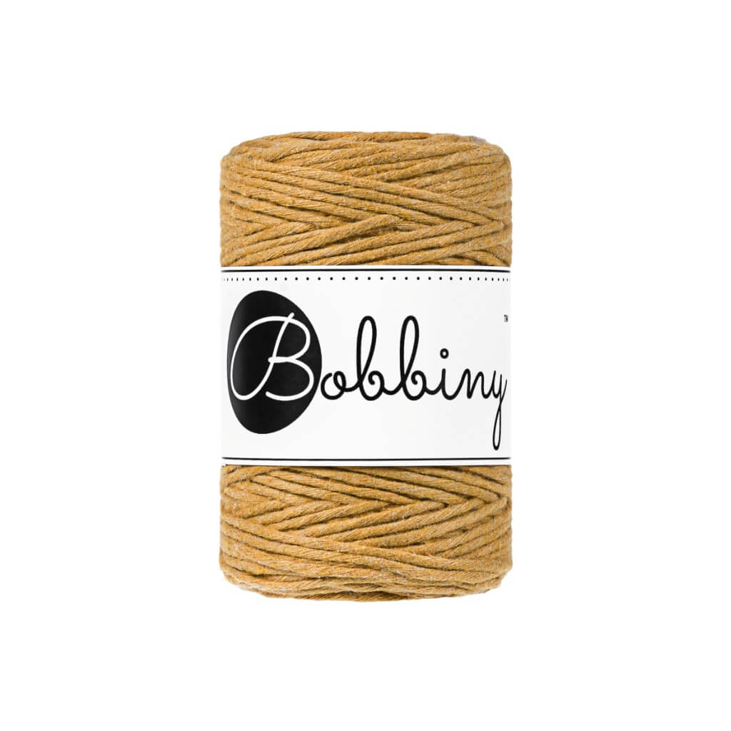Bobbiny Makramee Garn 1,5 mm, Farbe Mustard – Baumwolle bei Lieblingsgarn