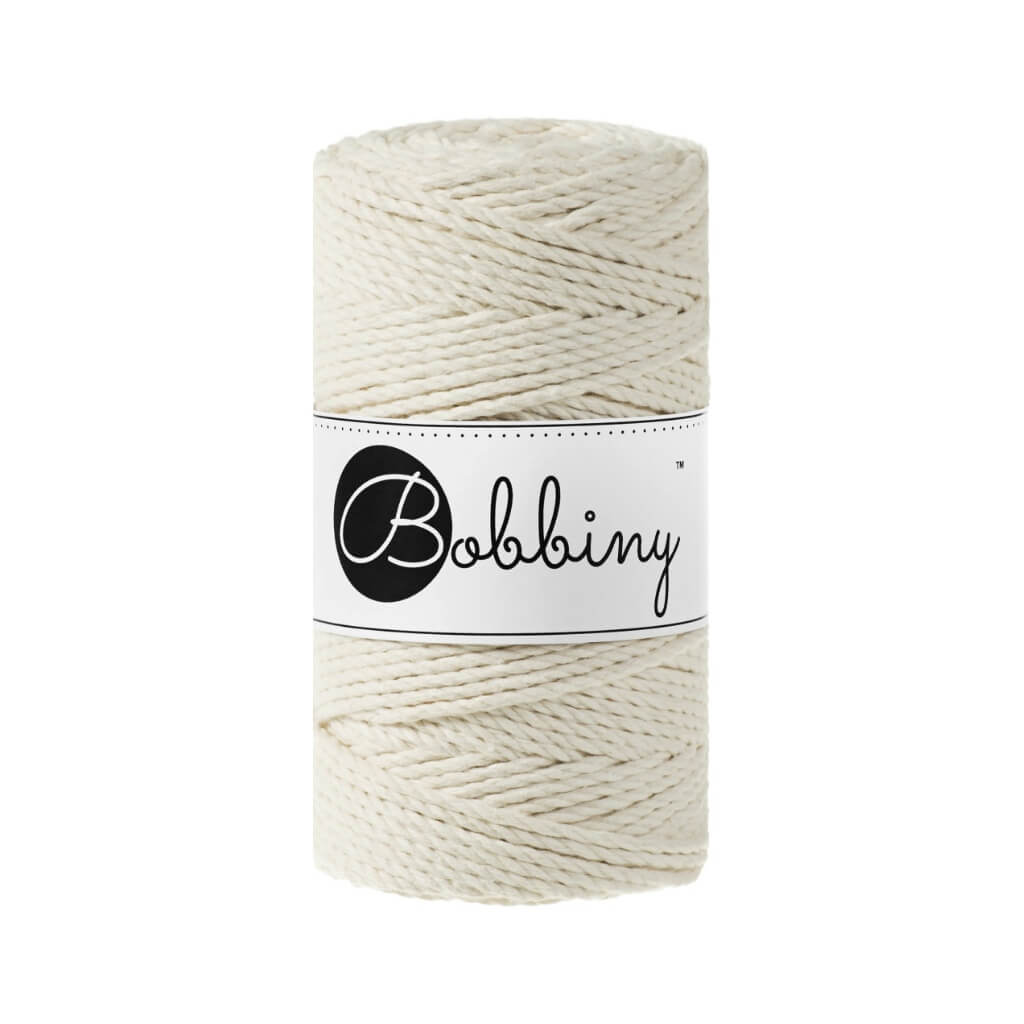 Bobbiny Makramee Garn 3mm gedreht, Farbe Natural – Baumwolle bei Lieblingsgarn