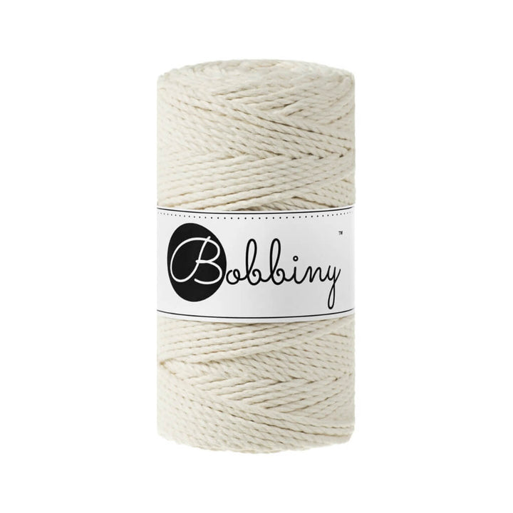 Bobbiny Makramee Garn 3mm gedreht, Farbe Natural – Baumwolle bei Lieblingsgarn