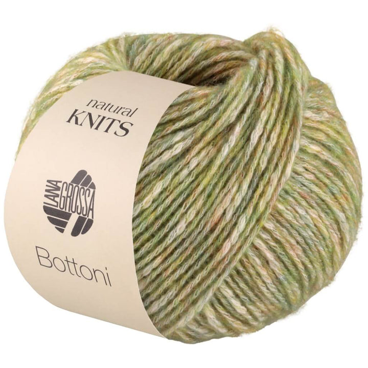 Lana Grossa Bottoni, Farbe 12 Grünbraun/Creme bei Lieblingsgarn