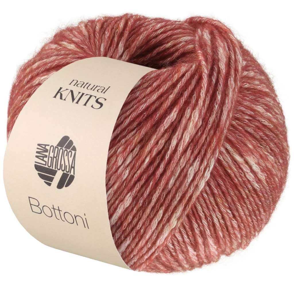 Lana Grossa Bottoni, Farbe 15 Dunkelrot/Creme bei Lieblingsgarn