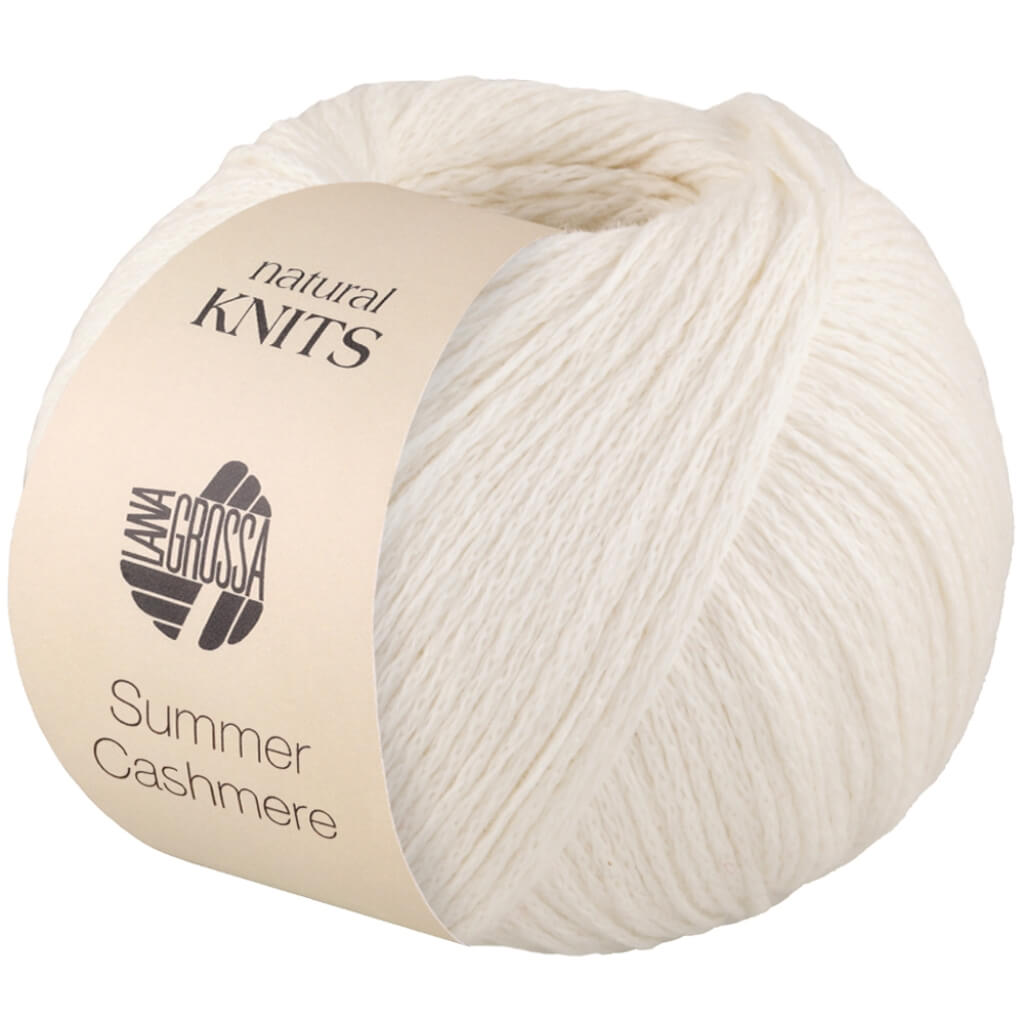 Lana Grossa Summer Cashmere, Farbe 1 Weiß – Baumwolle und Kaschmir bei Lieblingsgarn