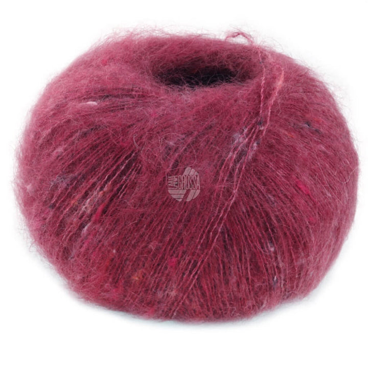 Lana Grossa Natural Superkid Tweed, Farbe 612 Orientrot – Baumwolle, Mohair und Seide bei Lieblingsgarn