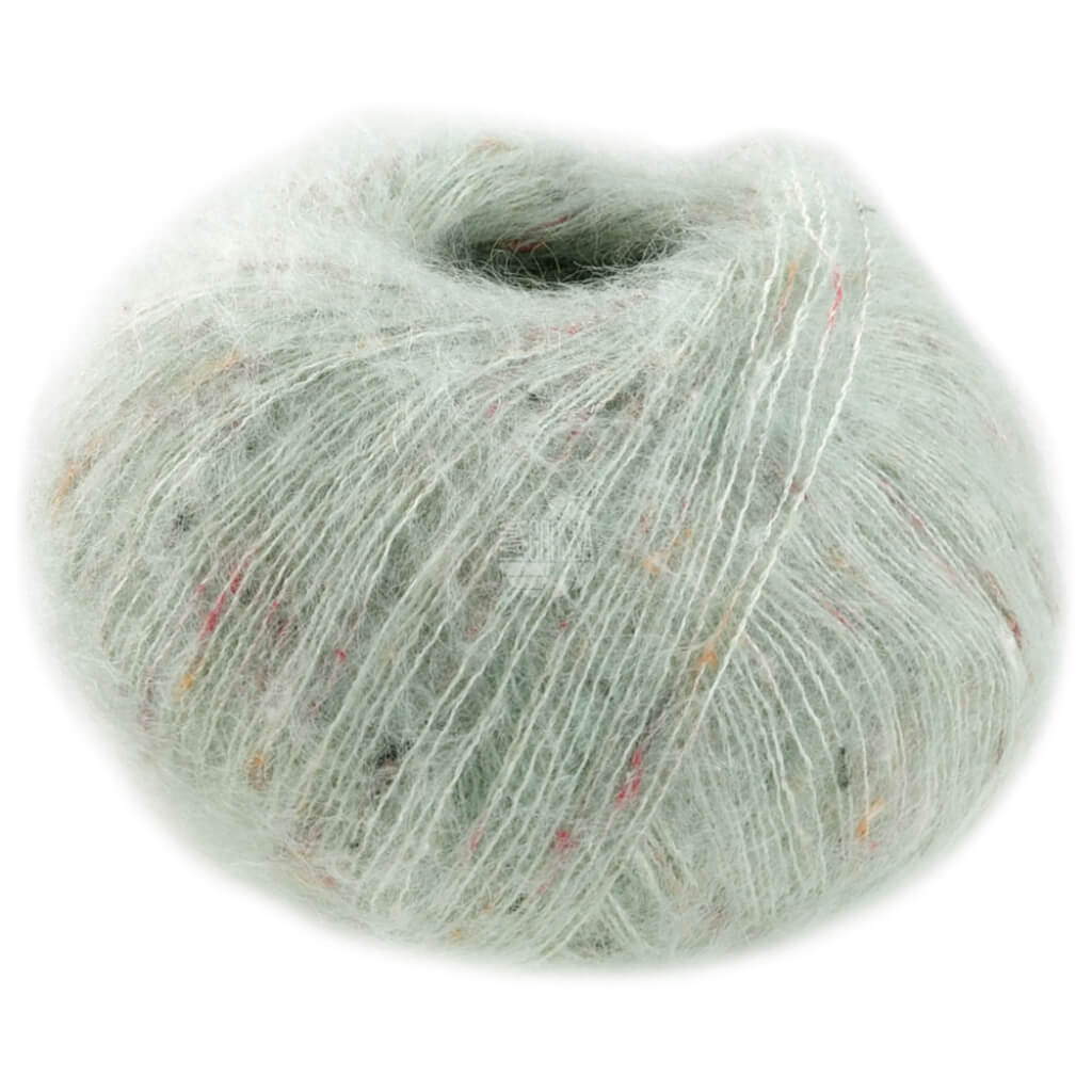 Lana Grossa Natural Superkid Tweed, Farbe 617 Graugrün – Baumwolle, Mohair und Seide bei Lieblingsgarn