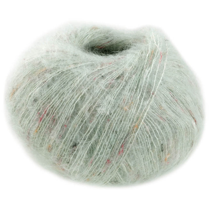 Lana Grossa Natural Superkid Tweed, Farbe 617 Graugrün – Baumwolle, Mohair und Seide bei Lieblingsgarn